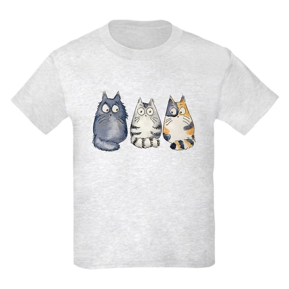 CafePress - Three 3 Cats Kids Dark T Shirt - Light T-Shirt Kids XS-XL