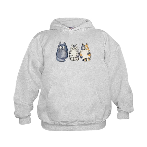 CafePress - Three 3 Cats - Kids Hooded Sweatshirt, Classic Hoodie