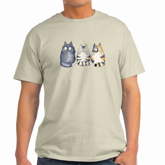 CafePress - Three 3 Cats Light T Shirt - Men's Classic Cotton T-Shirts