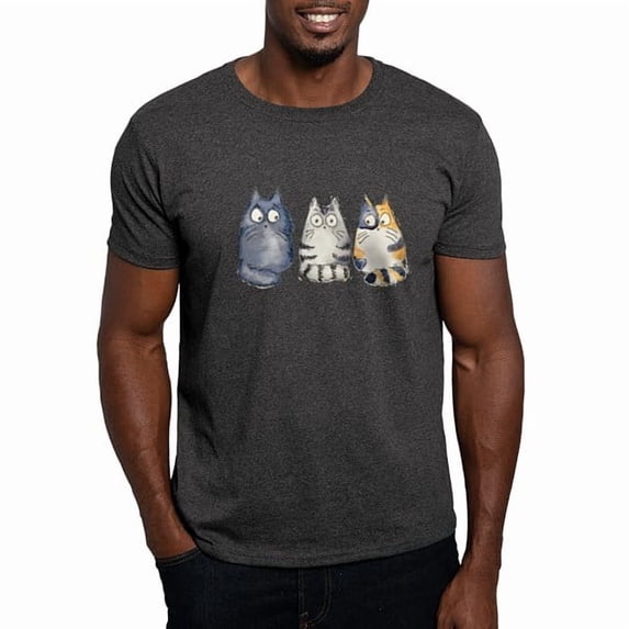 CafePress - Three 3 Cats Light T Shirt - Men's Classic Cotton T-Shirts