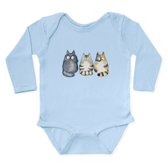 CafePress - Three 3 Cats Long Sleeve Infant Bodysuit - Long Sleeve Cotton Baby Bodysuit
