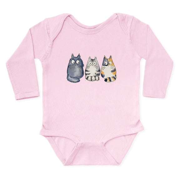 CafePress - Three 3 Cats Long Sleeve Infant Bodysuit - Long Sleeve Cotton Baby Bodysuit