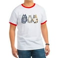 thumbnail image 1 of CafePress - Three 3 Cats Ringer T - 100% Cotton Ringed T-Shirt, 1 of 4