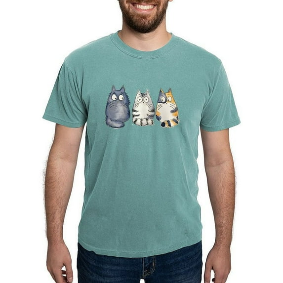 CafePress - Three 3 Cats T Shirt - Mens Comfort Colors Shirt