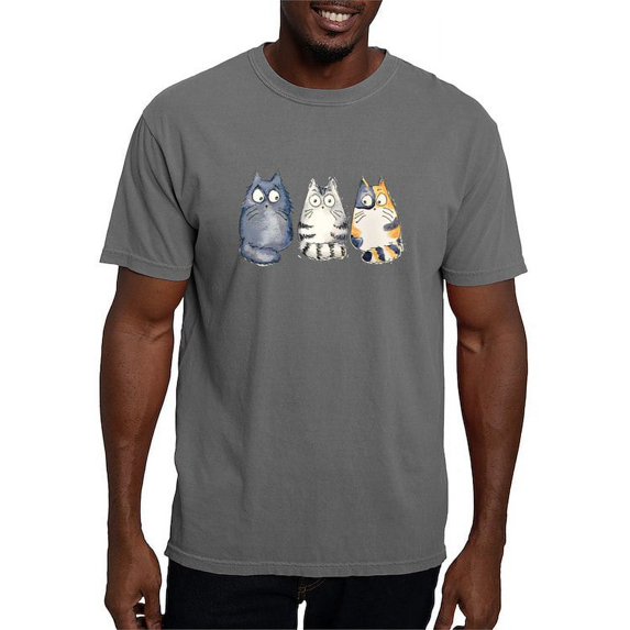 CafePress - Three 3 Cats T Shirt - Mens Comfort Colors Shirt