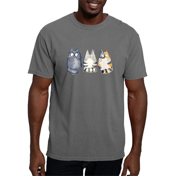 CafePress - Three 3 Cats T Shirt - Mens Comfort Colors Shirt