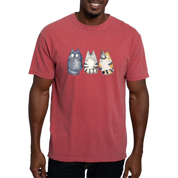 CafePress - Three 3 Cats T Shirt - Mens Comfort Colors Shirt