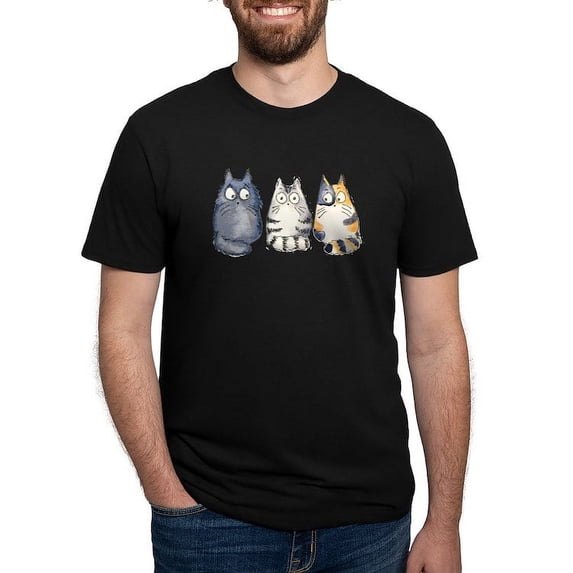 CafePress - Three 3 Cats T Shirt - Mens Tri-blend T-Shirt