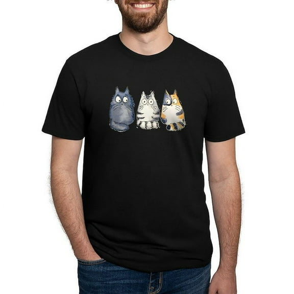 CafePress - Three 3 Cats T Shirt - Mens Tri-blend T-Shirt
