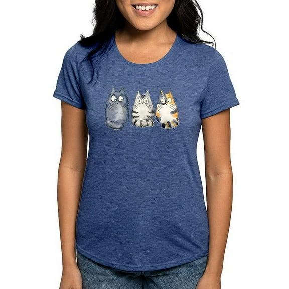 CafePress - Three 3 Cats T Shirt - Womens Tri-blend T-Shirt
