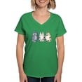 thumbnail image 1 of CafePress - Three 3 Cats Women's V Neck Dark T Shirt - Women's V-Neck Dark T-Shirt, 1 of 4