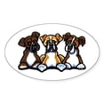 thumbnail image 1 of CafePress - Three Boxer Lover - Sticker (Oval), 1 of 1
