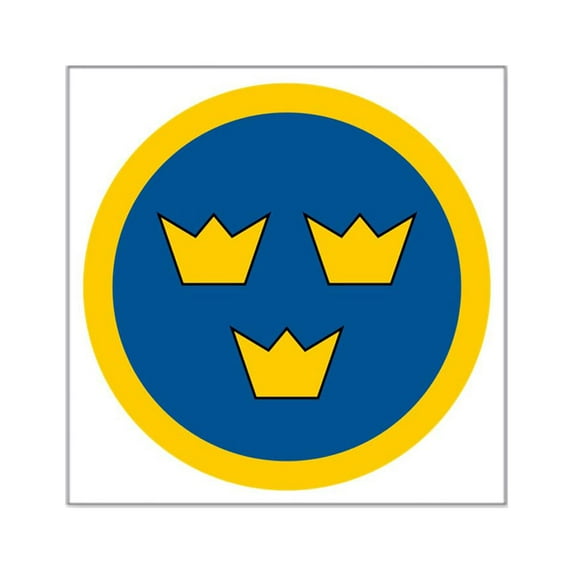 CafePress - Three Crowns (Tre Kronor) - Square Sticker 3" x 3"