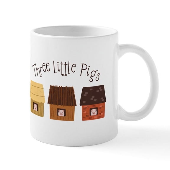 CafePress - Three Little Pigs Mugs - 11 oz Ceramic Mug - Novelty Coffee Tea Cup