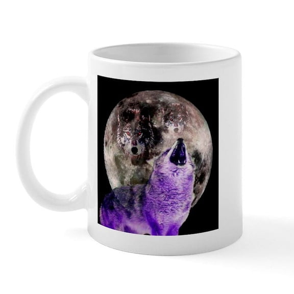 CafePress - Three Moon Wolf Mug - 11 oz Ceramic Mug - Novelty Coffee Tea Cup