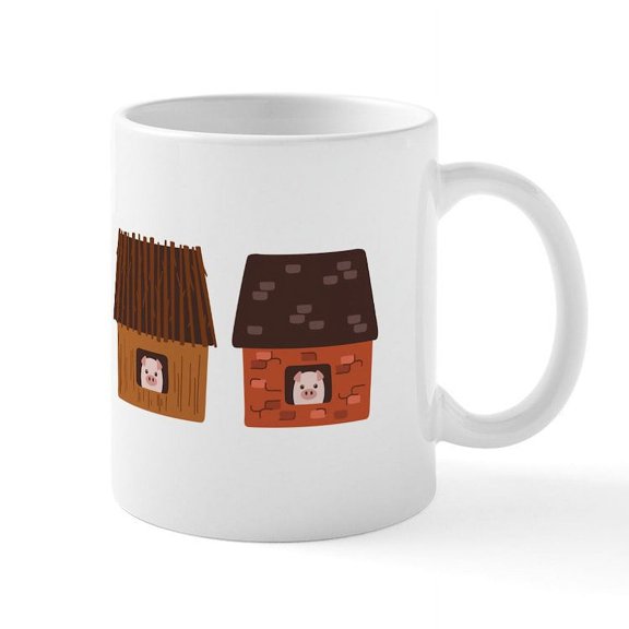 CafePress - Three Pigs Mugs - 11 oz Ceramic Mug - Novelty Coffee Tea Cup
