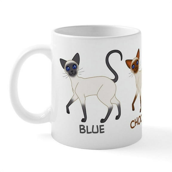CafePress - Three Siamese Cats Mug - 11 oz Ceramic Mug - Novelty Coffee Tea Cup