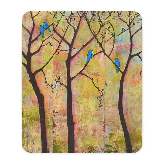 CafePress - Three Trees With Bluebirds Mousepad - Non-slip Rubber Mousepad, Gaming Mouse Pad