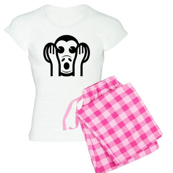 CafePress - Three Wise Monkeys Kikazaru Hear NO Evil Emoji Paj - Women's Light Pajamas