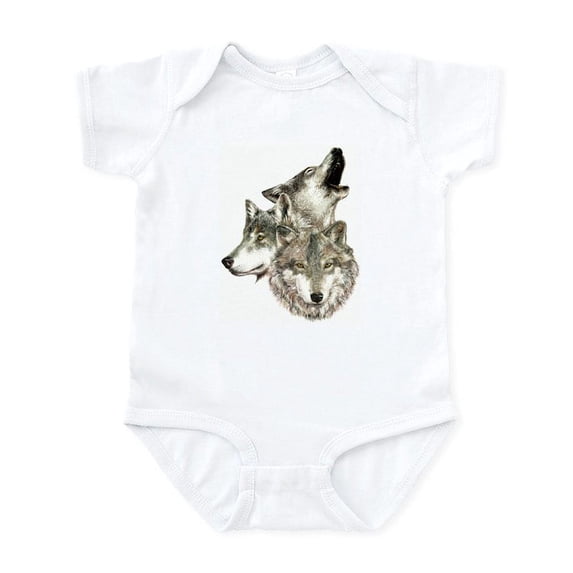 CafePress - Three Wolves Body Suit - Baby Light Bodysuit, Size Newborn - 24 Months