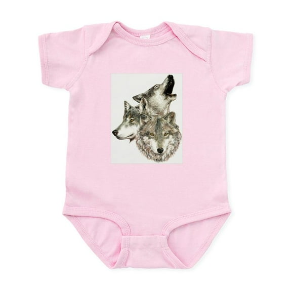 CafePress - Three Wolves Body Suit - Baby Light Bodysuit, Size Newborn - 24 Months