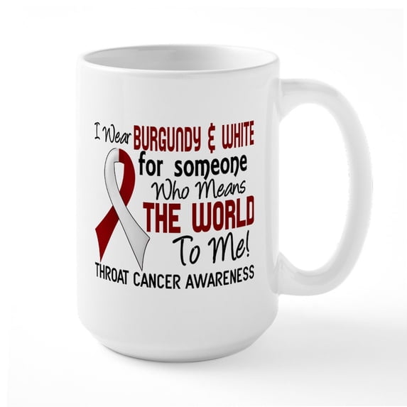 CafePress - Throat Cancer Meansworldtome2 Large Mug - 15 oz Ceramic Large White Novelty Mug
