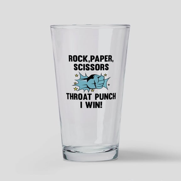 CafePress - Throat Punch I Win - Pint Glass, Drinking Glass, 16 oz. CafePress