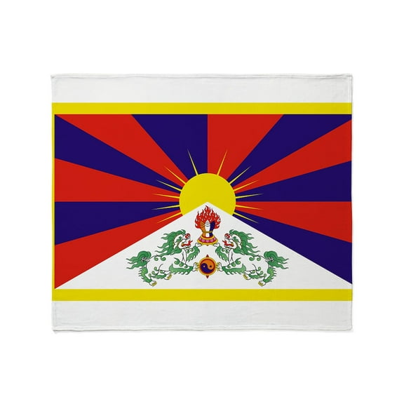 CafePress - Tibetan Free Tibet Flag Peu Rangze Throw Blanket - Soft Fleece Throw Blanket, 50"x60" for All Ages
