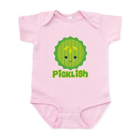 CafePress - Ticklish Picklish Kawaii Pickle Slice Infant Bodys - Baby Light Bodysuit, Size Newborn - 24 Months