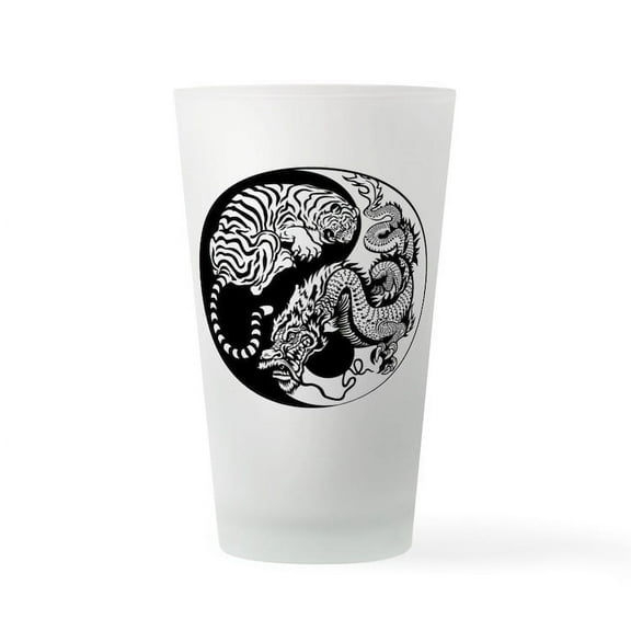 CafePress - Tiger And Dragon Yin/Yang - Pint Glass, Drinking Glass, 16 oz. CafePress