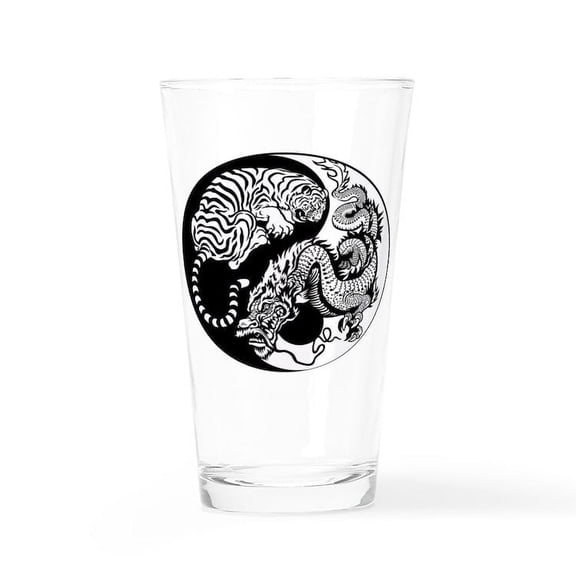 CafePress - Tiger And Dragon Yin/Yang - Pint Glass, Drinking Glass, 16 oz. CafePress