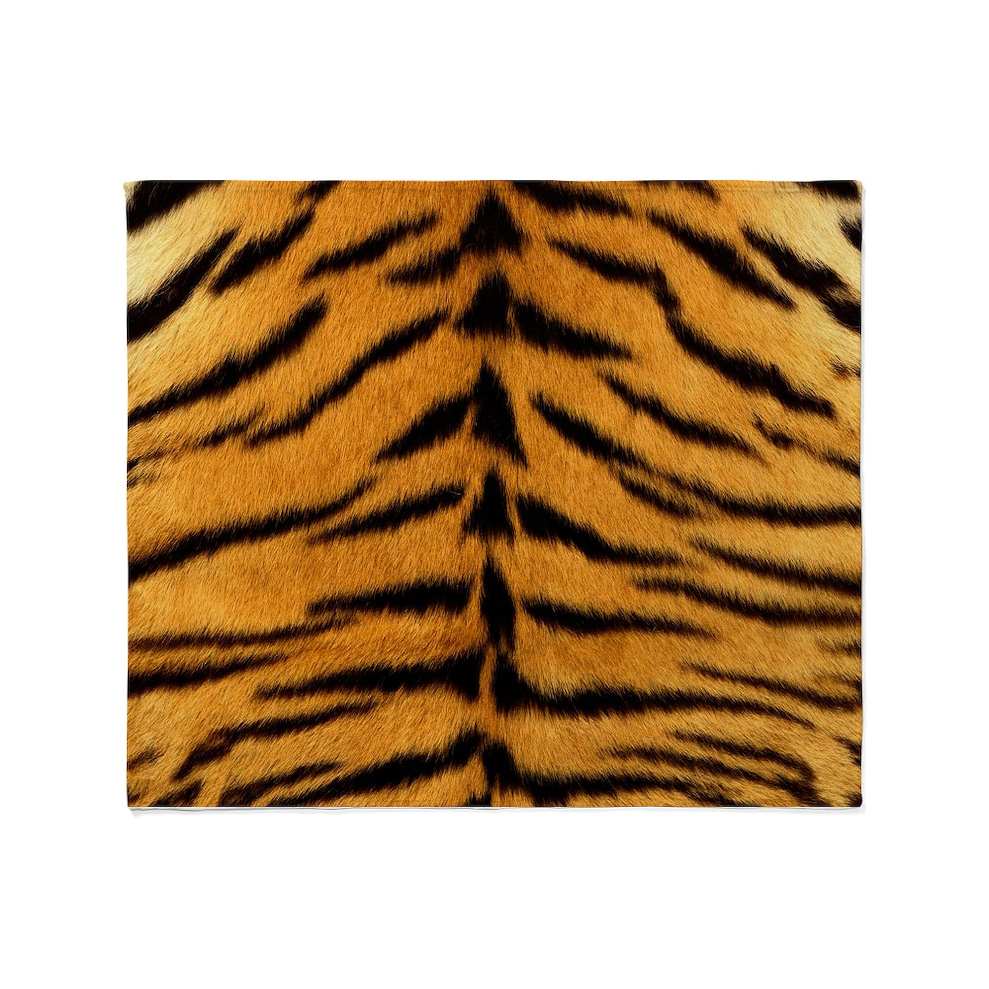 Tiger Fur Flannel Blanket Poncho