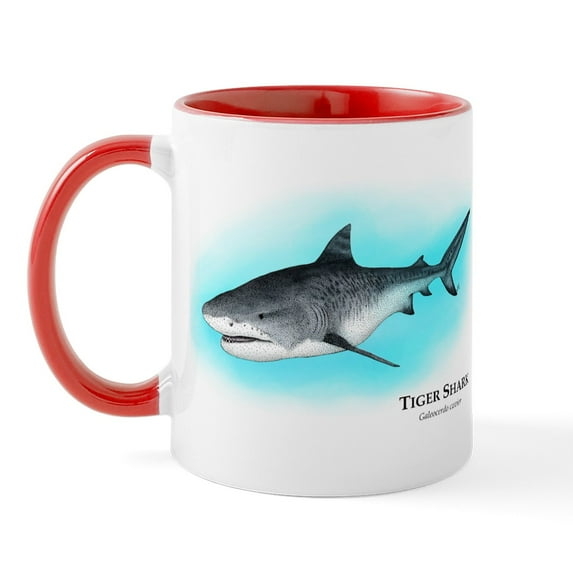 CafePress - Tiger Shark Mug - 11 oz Ceramic Mug - Novelty Coffee Tea Cup
