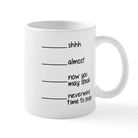 CafePress - Time To Poop Mugs - 11 oz Ceramic Mug - Novelty Coffee Tea Cup