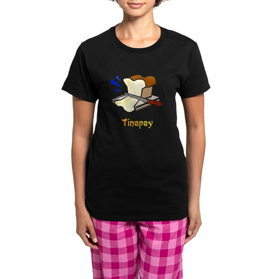 CafePress - Tinapayblacktshirtfront Pajamas - Women's Short Sleeve Print T-Shirt and Pants Dark Cotton Pajama Set