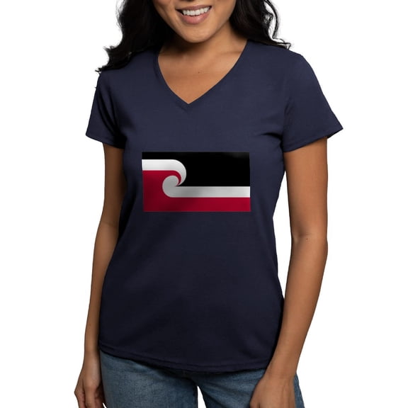 CafePress - Tino Rangatiratanga Women's V Neck Dark T Shirt - Women's V-Neck Dark T-Shirt