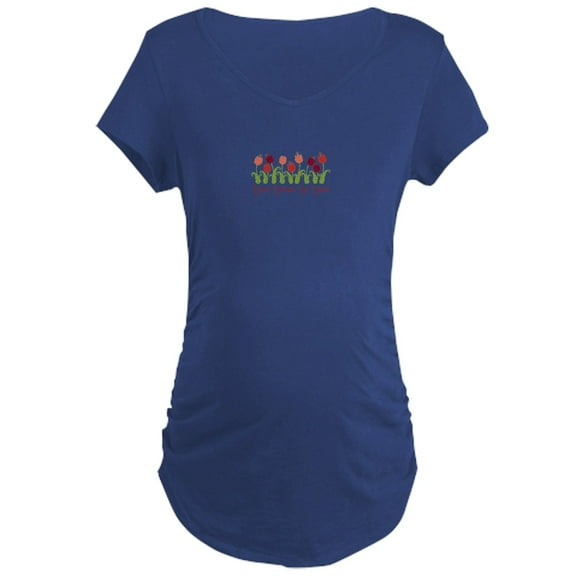 CafePress - Tiptoe Through The Tulips Maternity T Shirt - Maternity Dark T-Shirt