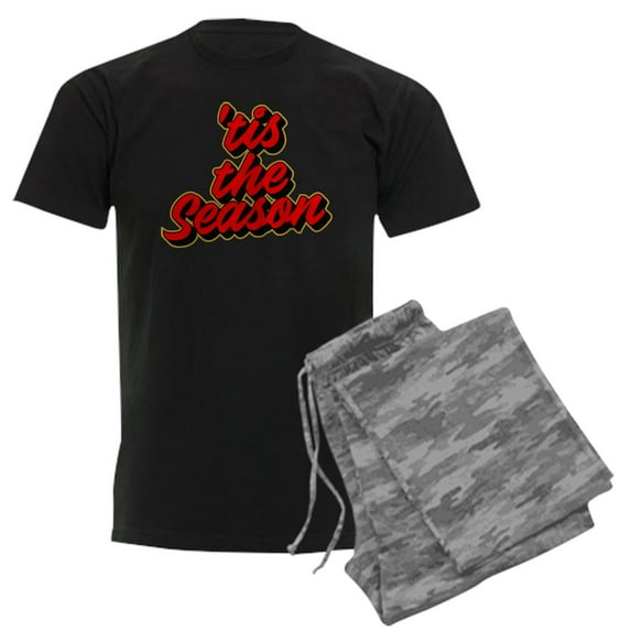 CafePress - Tis The Season Men's Dark Pajamas - Men's Dark Loose Fit Cotton Pajama Set