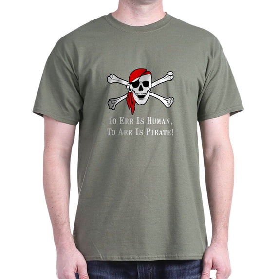 CafePress - To Arr Is Pirate Skull Dark T Shirt - Men's Classic Graphic Cotton T-Shirt