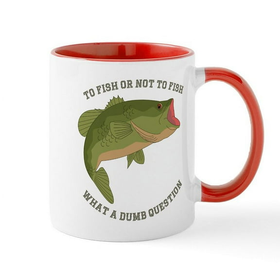 CafePress - To Fish Or Not To Fish - 11 oz Ceramic Mug - Novelty Coffee Tea Cup