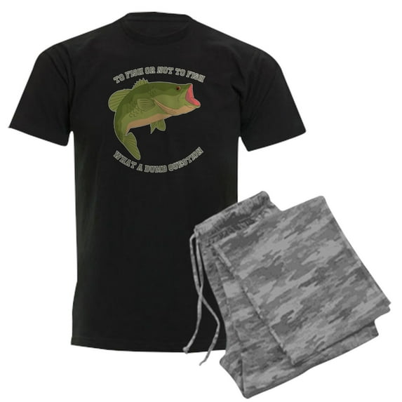 CafePress - To Fish Or Not To Fish Men's Dark Pajamas - Men's Dark Loose Fit Cotton Pajama Set