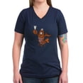 thumbnail image 1 of CafePress - Toasting Wine Lobster Women's V Neck Dark T Shirt - Women's V-Neck Dark T-Shirt, 1 of 1