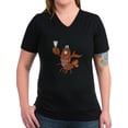thumbnail image 1 of CafePress - Toasting Wine Lobster Women's V Neck Dark T Shirt - Women's V-Neck Dark T-Shirt, 1 of 1
