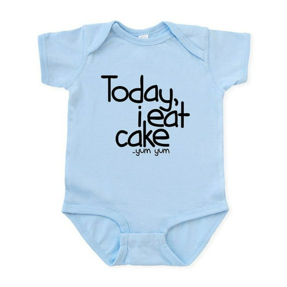 CafePress - Today I Eat Cake Infant Bodysuit - Baby Light Bodysuit, Size Newborn - 24 Months
