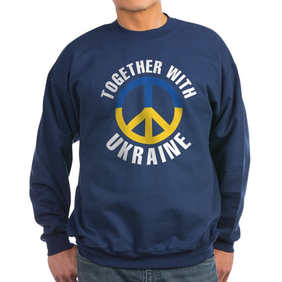 CafePress - Together With Ukraine Sweatshirt (Dark) - Classic Crew Neck Sweatshirt