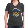 thumbnail image 1 of CafePress - Together With Ukraine Women's V Neck Dark T Shirt - Women's V-Neck Dark T-Shirt, 1 of 1