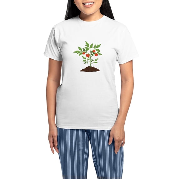 CafePress - Tomato Plant Pajamas - Women's Short Sleeve Print T-Shirt and Pants Light Cotton Pajama Set