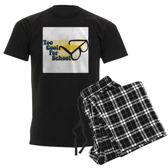 CafePress - Too Cool For School Men's Dark Pajamas - Men's Dark Loose Fit Cotton Pajama Set