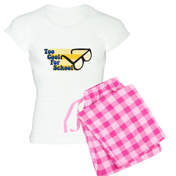 CafePress - Too Cool For School Women's Light Pajamas - Women's Short Sleeve Print T-Shirt and Pants Light Cotton Pajama Set