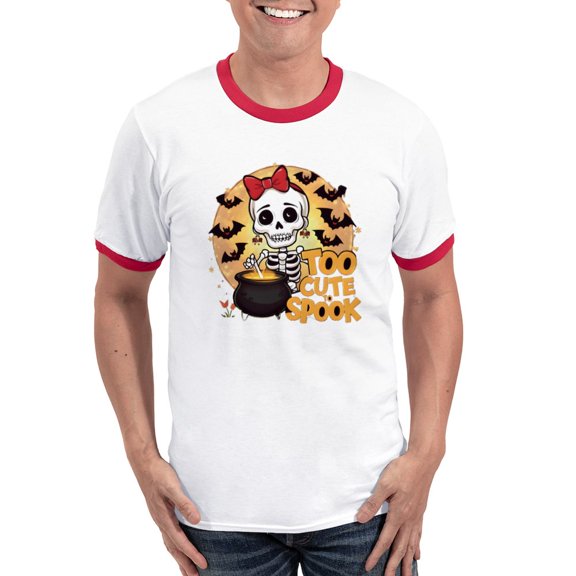 CafePress - Too Cute Spook Men's Ringer T Shirt - 100% Cotton Ringed T-Shirt